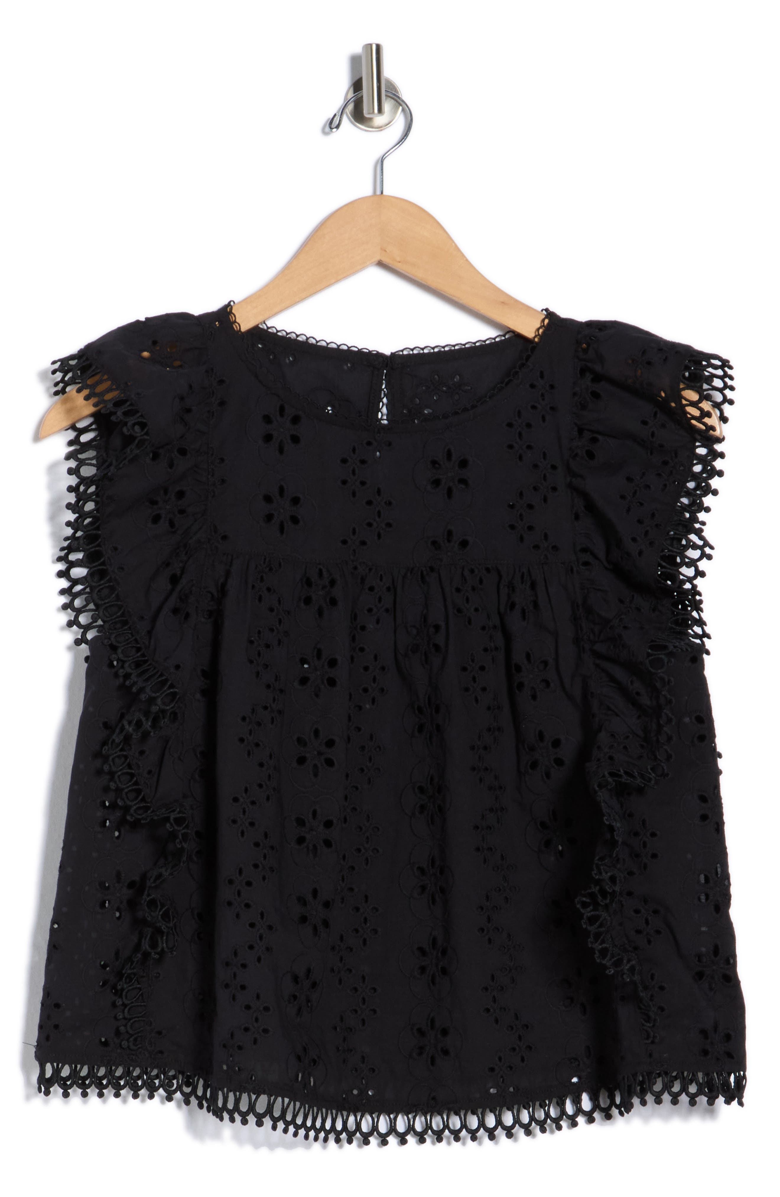 Melrose and Market Cotton Eyelet Embroidered Top