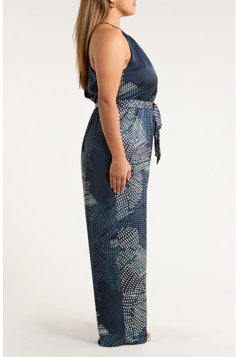 Kirby Geometric Wide Leg Jumpsuit, Alternate, color, NAVY-CREAM