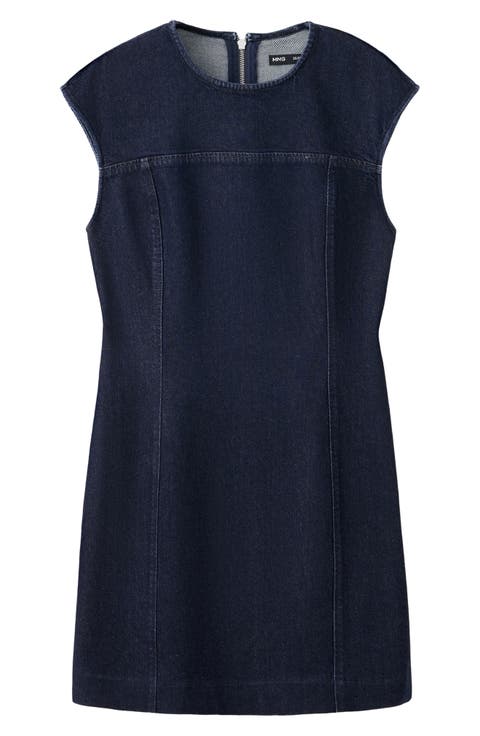 Cap Sleeve Denim Minidress
