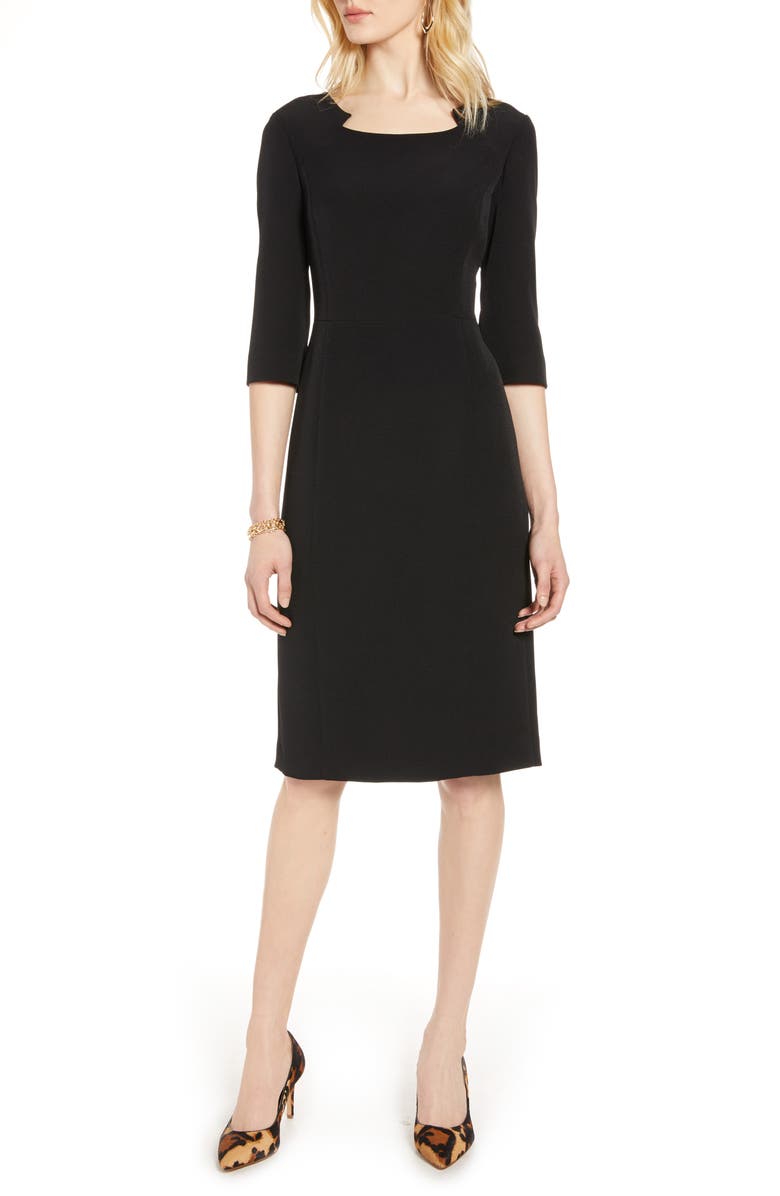 Halogen<sup>®</sup> Stretch Crepe Sheath Dress, Main, color, 
