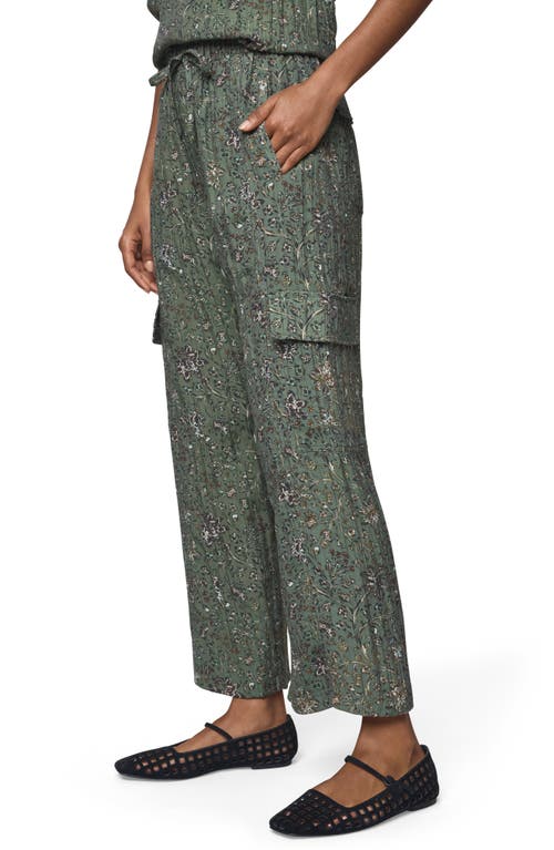 Splendid Versailles Floral Drawstring Cargo Pants In Green