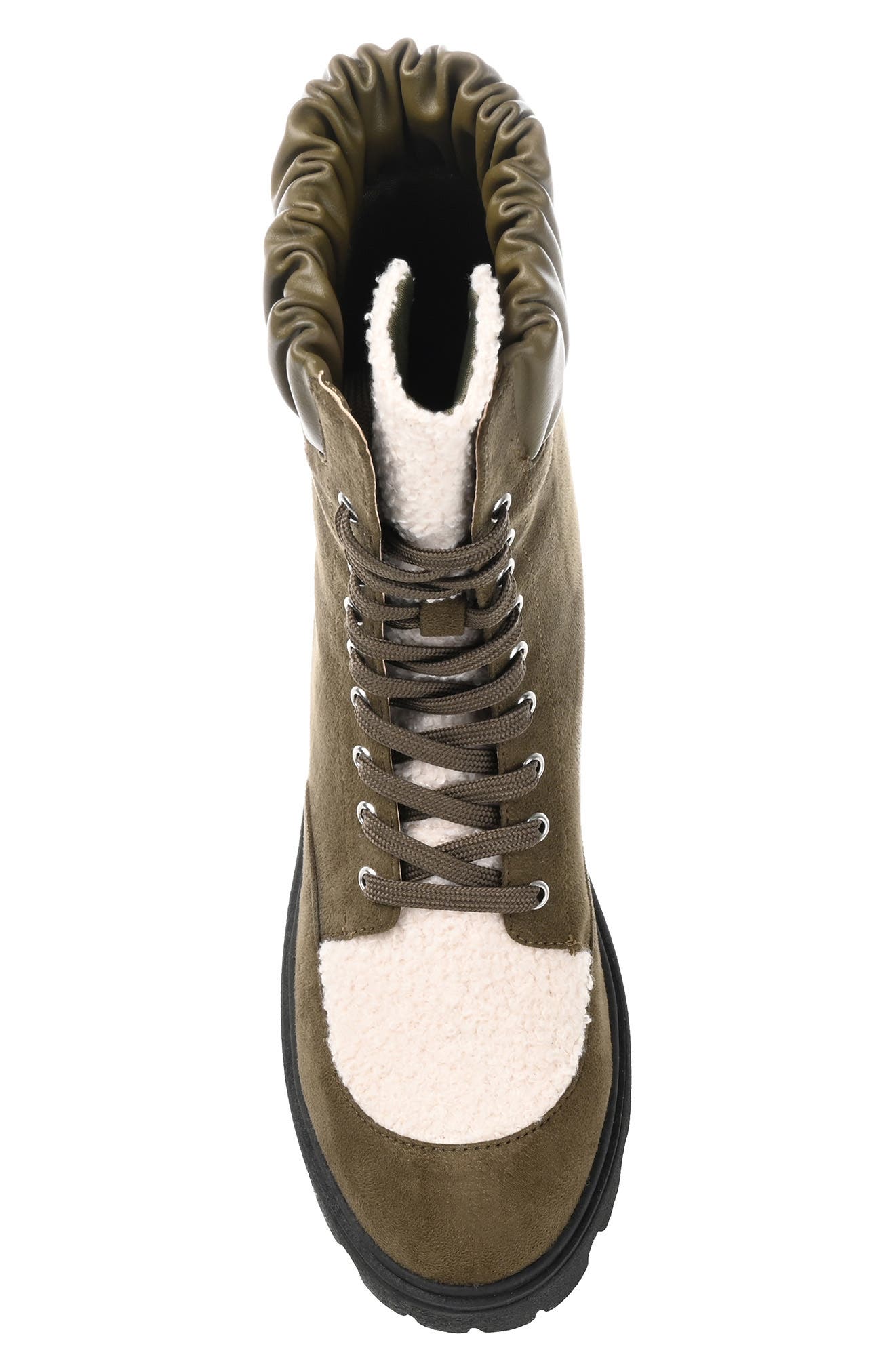 Elibor Faux Shearling Bootie, Alternate, color, OLIVE