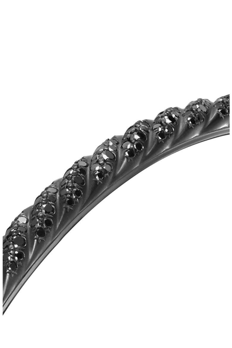 Men's Sculpted Cable Cuff Bracelet in Black Titanium & Black Diamonds, 5.5mm, Alternate, color, BLACK TITANIUM