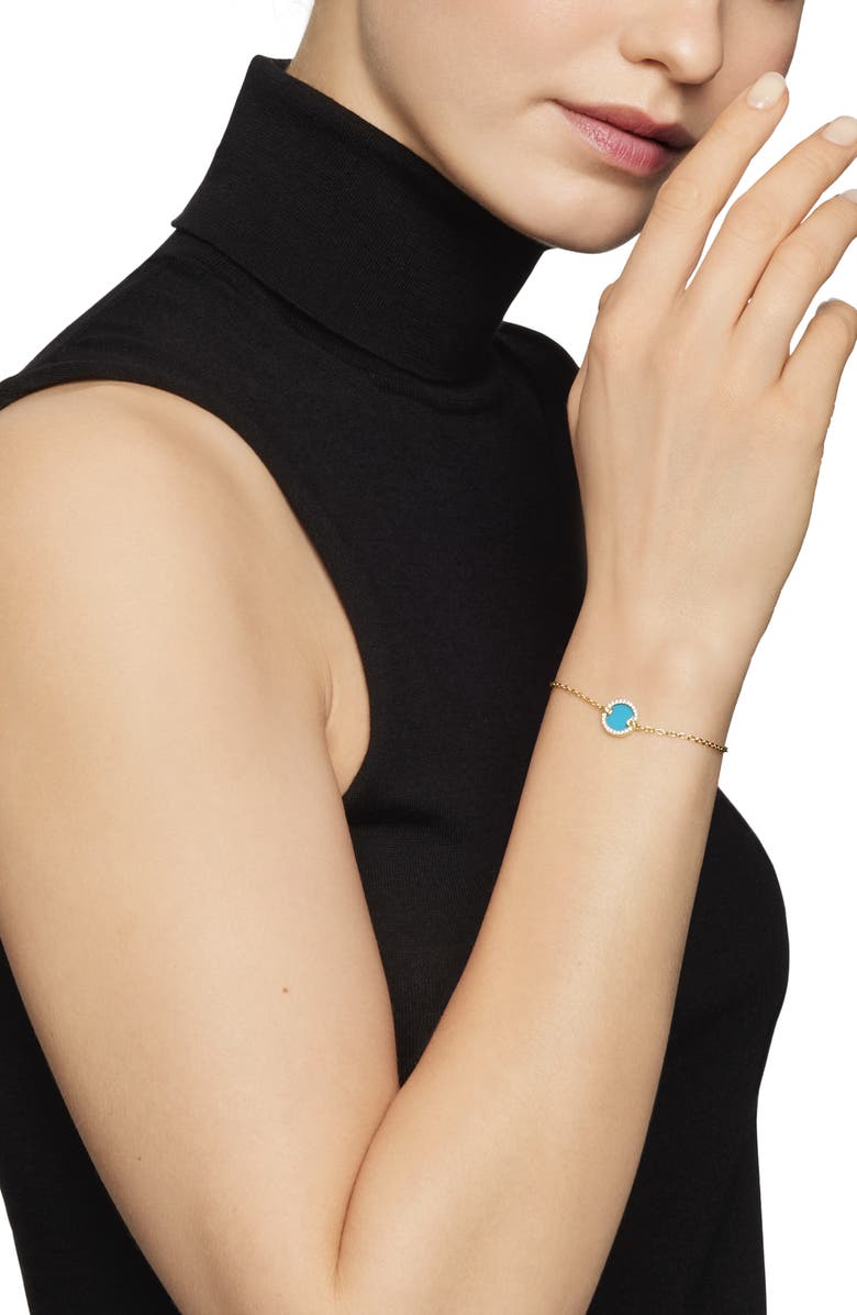 David Yurman Petite Elements Center Station Chain Bracelet with Semiprecious Stone & Diamonds, Alternate, color, 