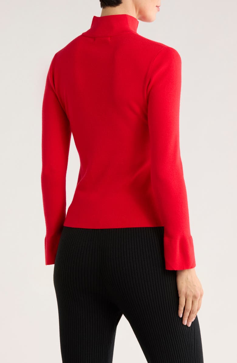 PATRIZIA LUCA Henley Criss Cross Sweater, Alternate, color, Red