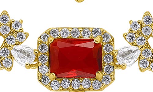 Christian Siriano Emerald Cut Cubic Zirconia Pendant Necklace & Stud Earrings Set In Multi