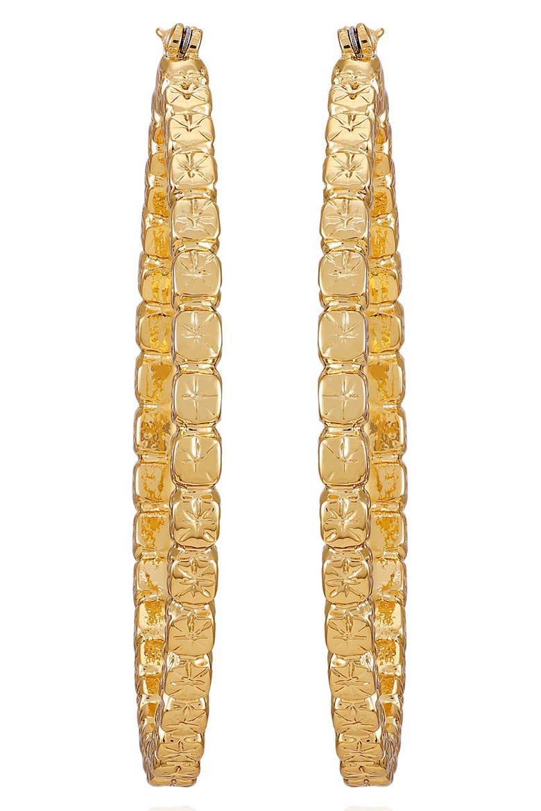 Had a Chain Hoop Earrings, Main, color, GOLD TONE