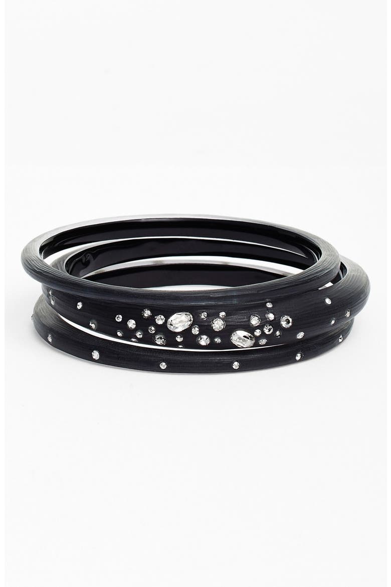 'Lucite® - Triple Dusted' Bangles (Nordstrom Exclusive), Main, color, BLACK