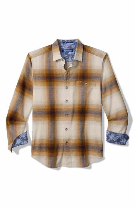 Tommy Bahama Canyon Beach Orcas Ombré Plaid Cotton Flannel Button-Up Shirt