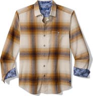 Tommy Bahama Canyon Beach Orcas Ombré Plaid Cotton Flannel Button-Up Shirt