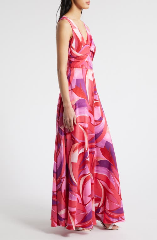 Eliza J Twist Front Sleeveless Evening Dress In Fuchsia