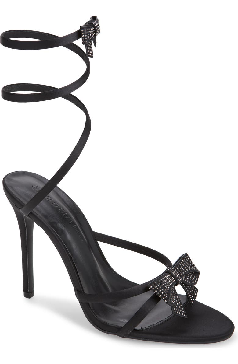 WILD DIVA LOUNGE Tampa Bow Ankle Wrap Sandal, Main, color,