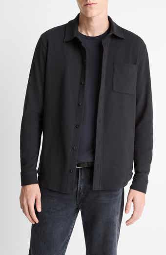 Knit Button-Up Shirt Jacket