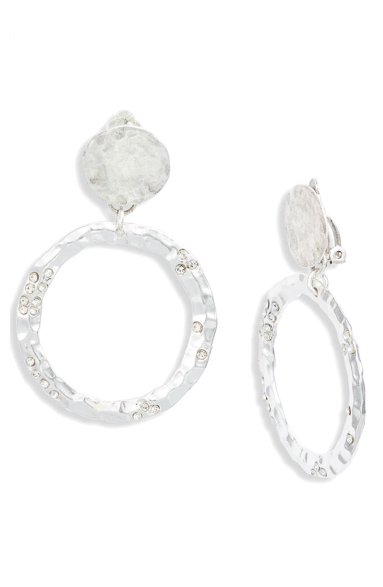 Karine Sultan Embellished Hoop Earrings, Main, color,