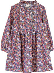 Beet World Long Sleeves Dress with Front Ruffle