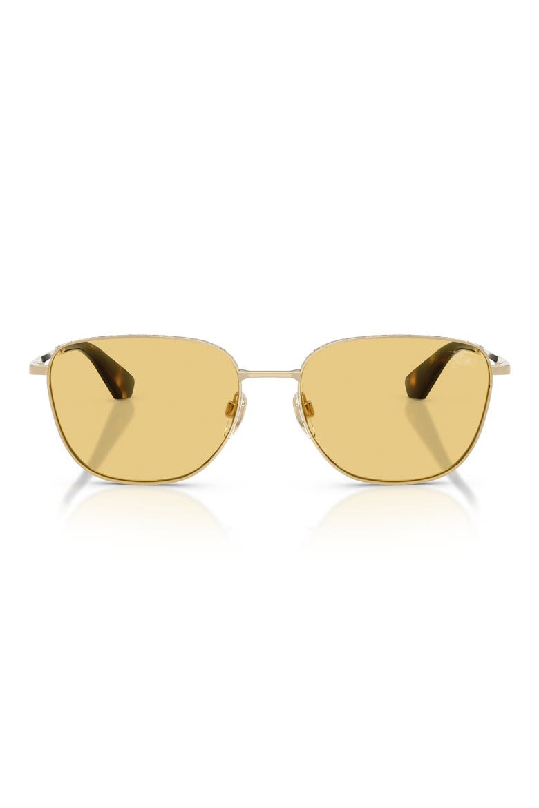 57mm Square Sunglasses, Main, color, LIGHT GOLD / YELLOW