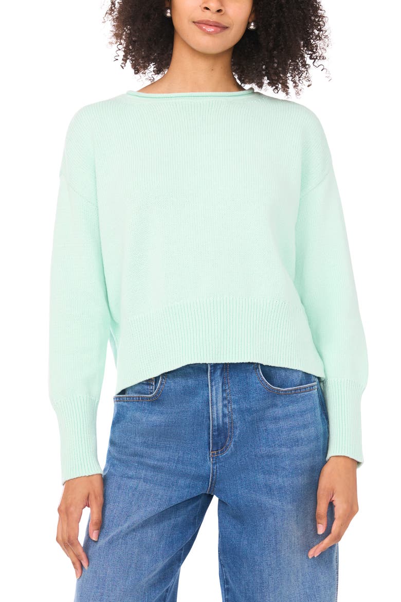 Roll Neck Sweater, Main, color, LIGHT MINT