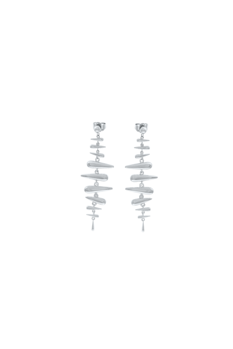 Shard Statement Drop Earrings, Main, color, Sterling Silver