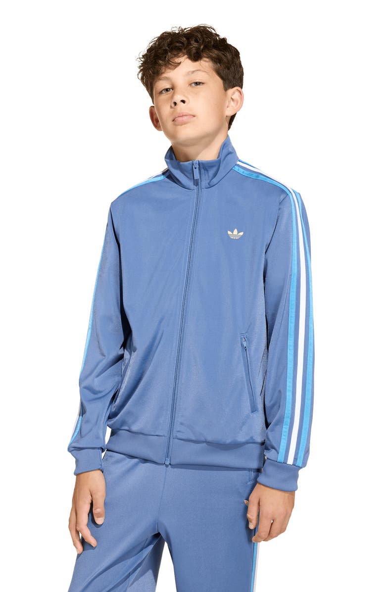 adidas Originals Kids' Firebird Recycled Polyester Track Jacket, Alternate, color, Crew Blue/ Light Football Gold