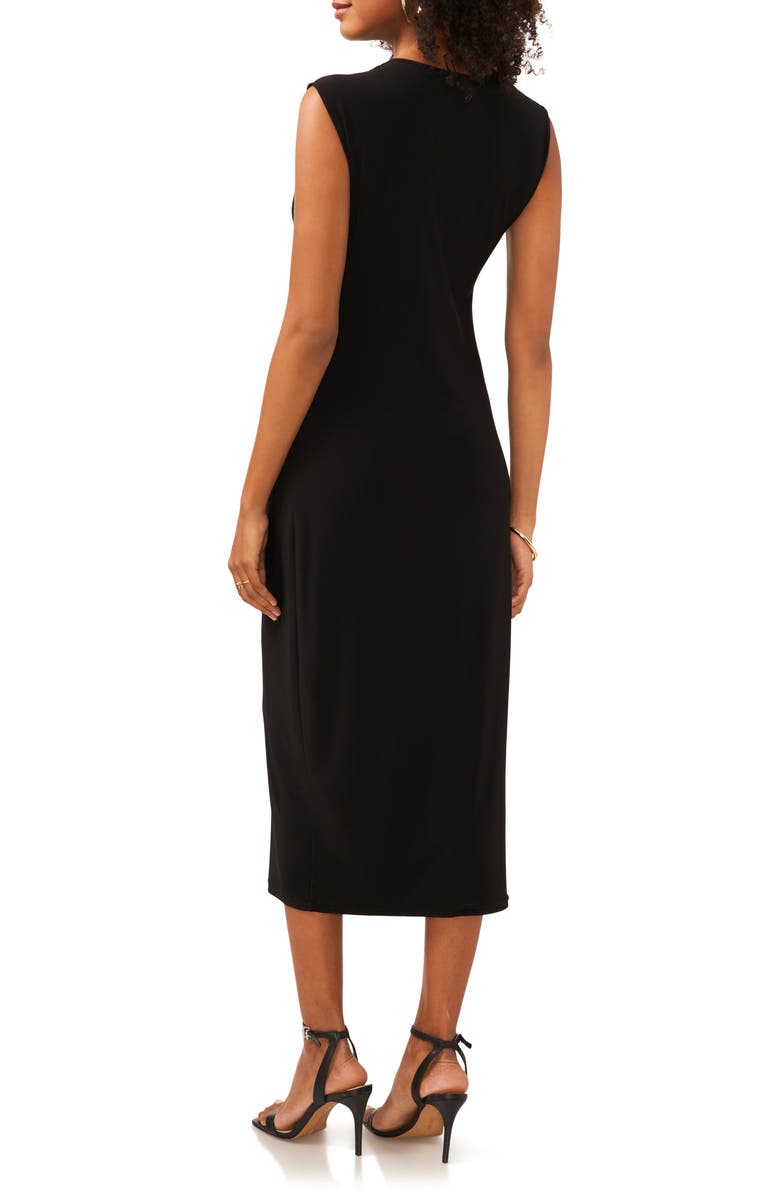 Vince Camuto Drape Cross Neck Sleeveless Midi Dress, Alternate, color, 