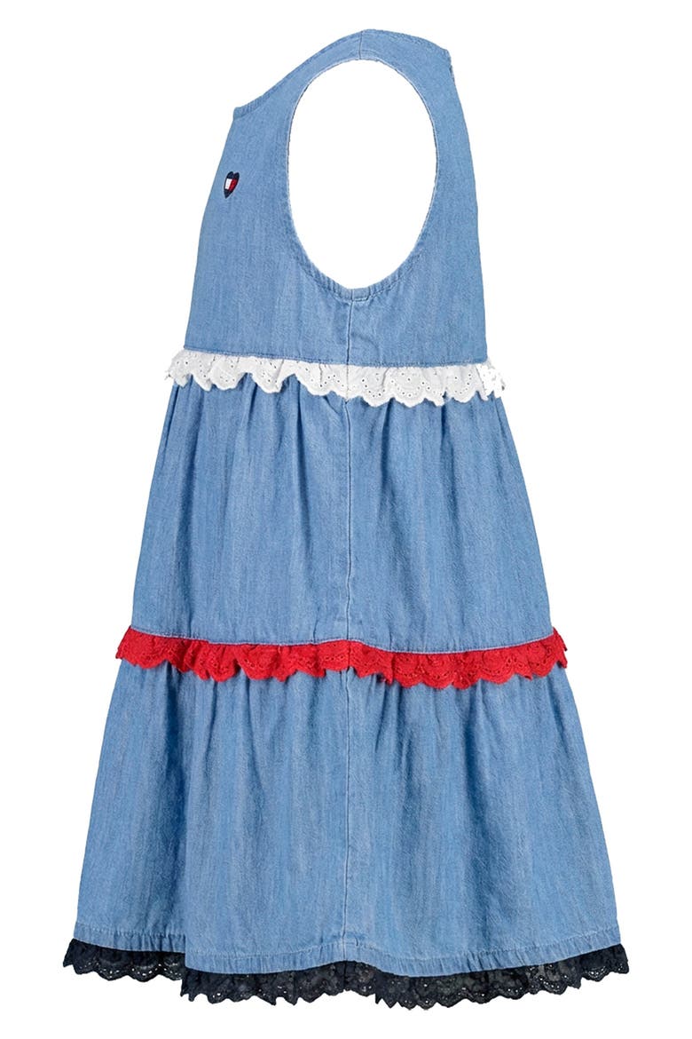 Tiered Denim Dress, Alternate, color, BLUE