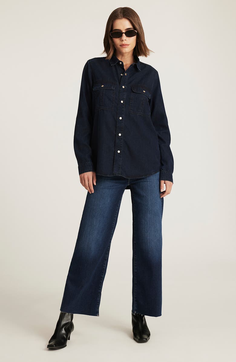 Mavi Jeans Nia Denim Shirt, Alternate, color, Ink Gold Premium