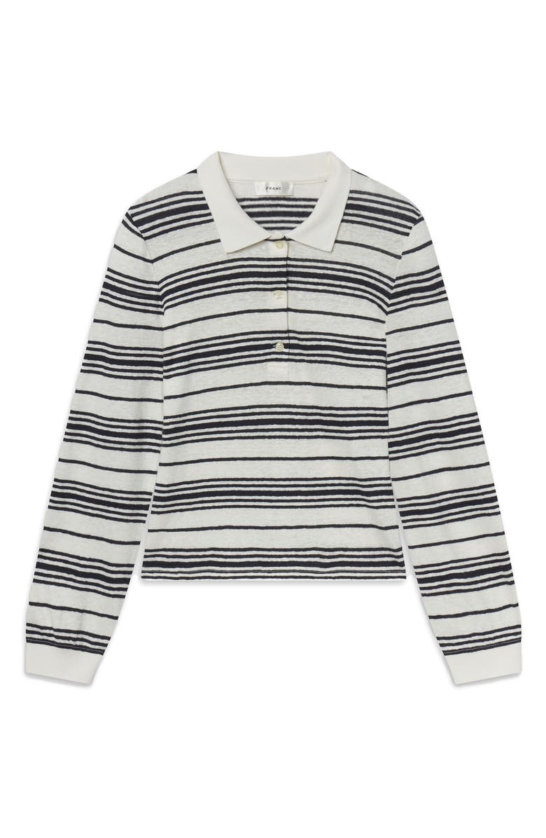 FRAME Relaxed Fit Stretch Linen Button-Up Shirt, Main, color, Cream Multi