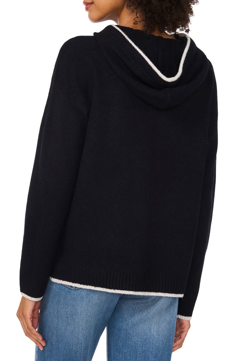 Vince Camuto Contrast Trim Sweater Hoodie, Alternate, color, 