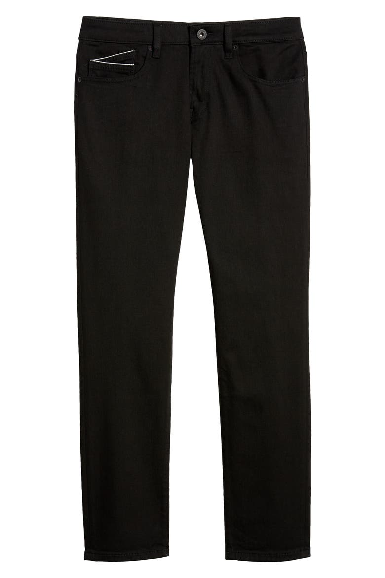 Rocker Stretch Denim Jeans, Alternate, color, BLACK