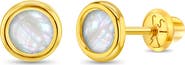 In Season Jewelry 14k Mother of Pearl Bezel Earrings