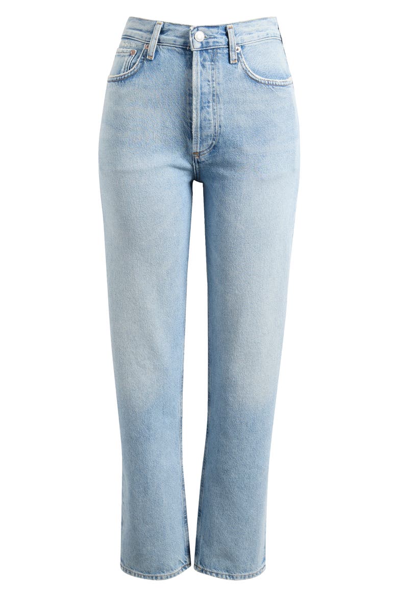 '90s Pinch Waist High Waist Straight Leg Jeans, Alternate, color, ADDITION MEDIUM INDIGO