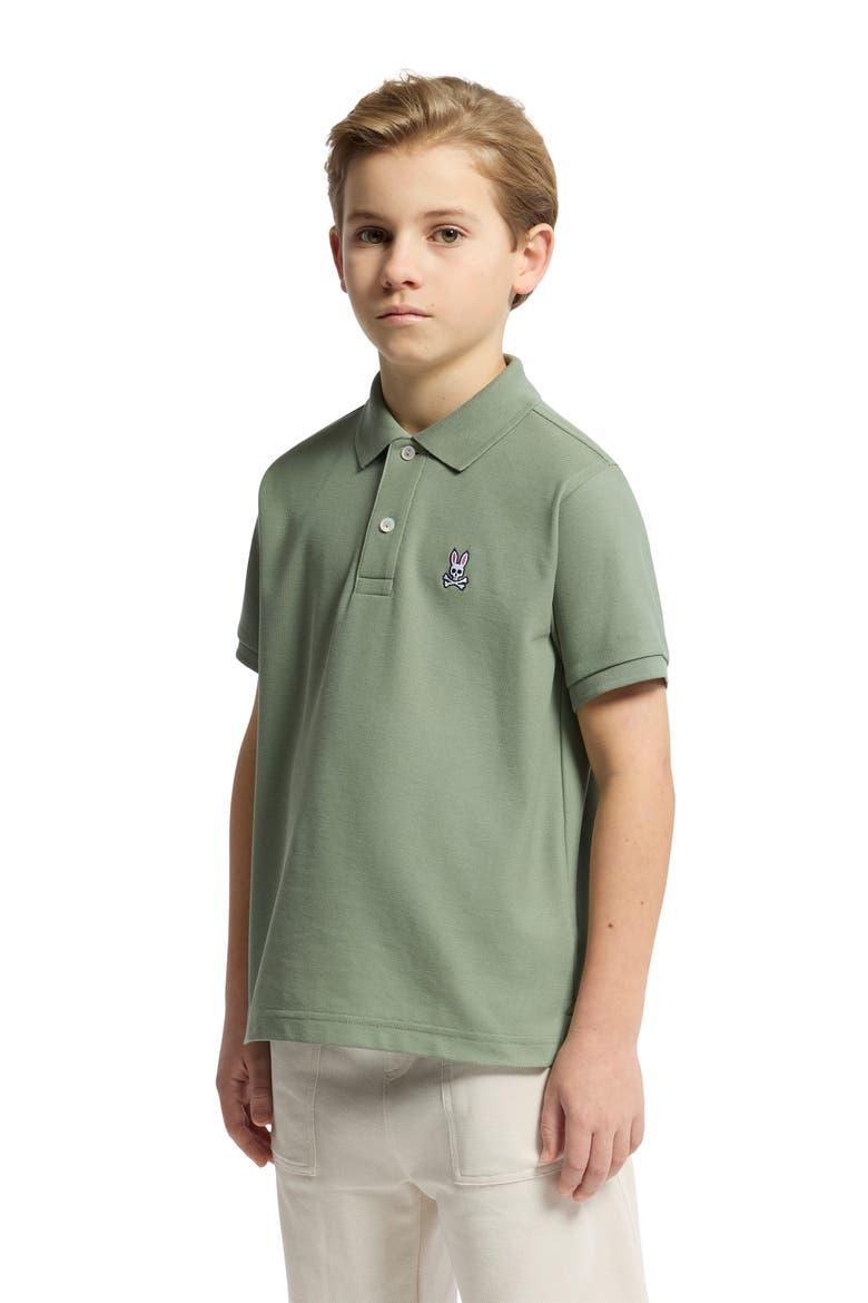 Kids' Cotton Piqué Polo, Alternate, color, SEA SPRAY