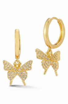 SPHERA MILANO Cubic Zirconia Huggie Hoop Earrings