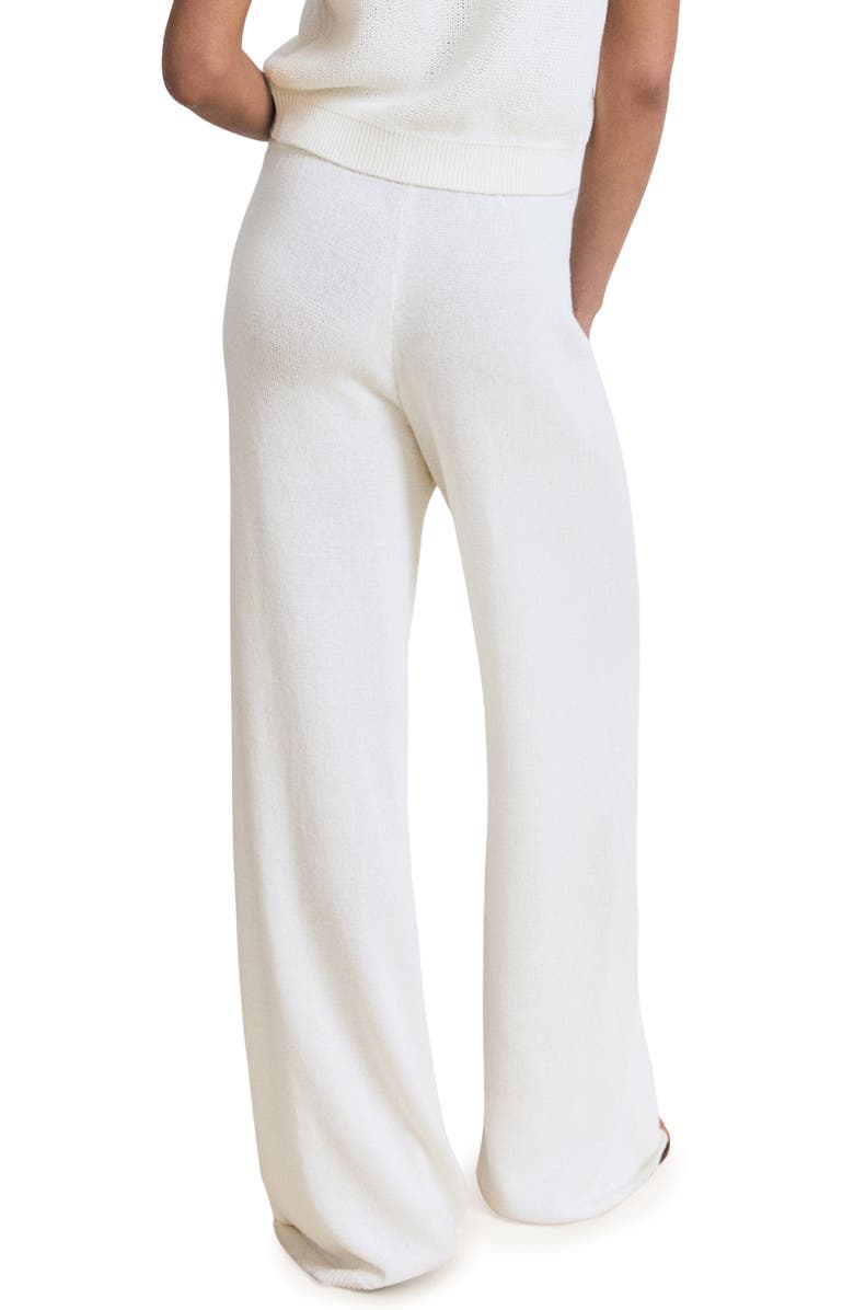 MANGO Knit Drawstring Pants, Alternate, color, White