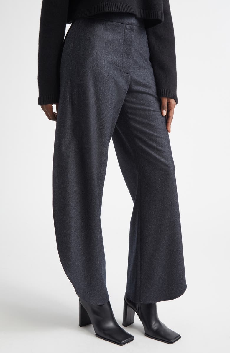 Alaïa Petal Merino Wool Pants, Alternate, color, Anthracite