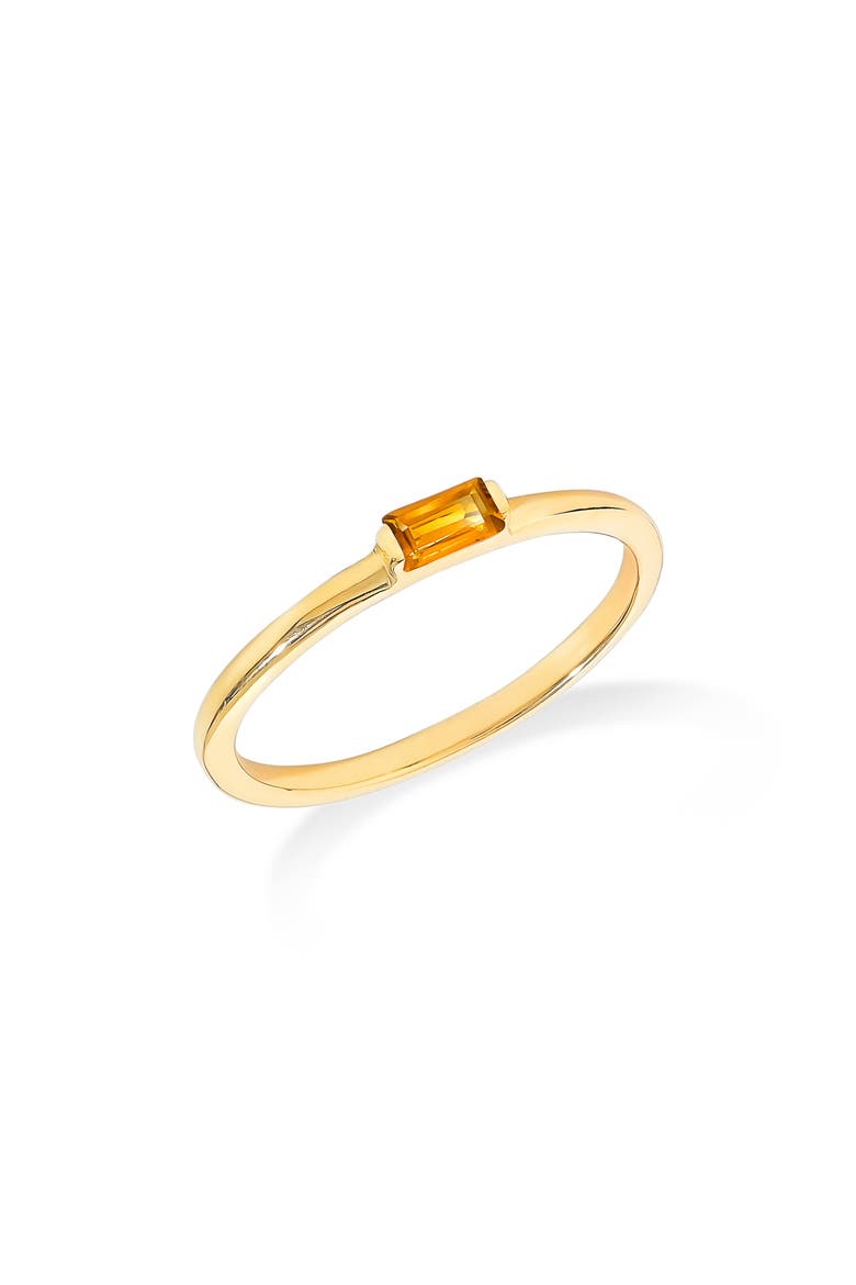 Baguette Gemstone Ring, Main, color, YELLOW