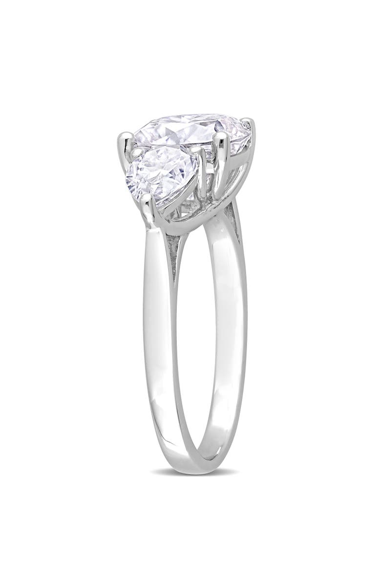 Julianna B. Moissanite Cushion 3-Stone Ring, Alternate, color, Sterling Silver