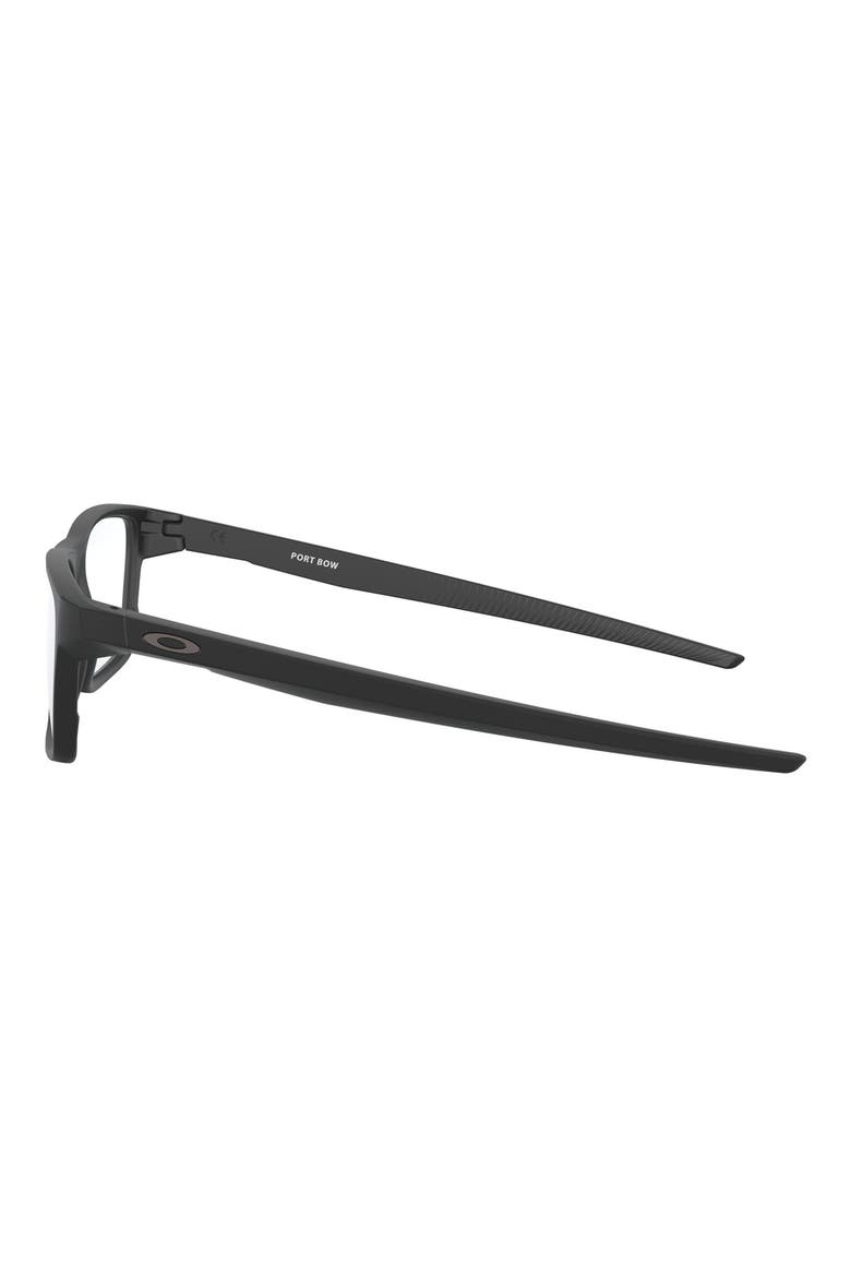 Port Bow 53mm Rectangular Optical Glasses, Alternate, color, SHINY BLACK