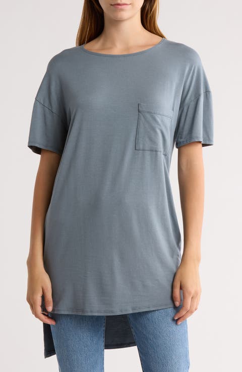 Short Sleeve High-Low Tunic Top