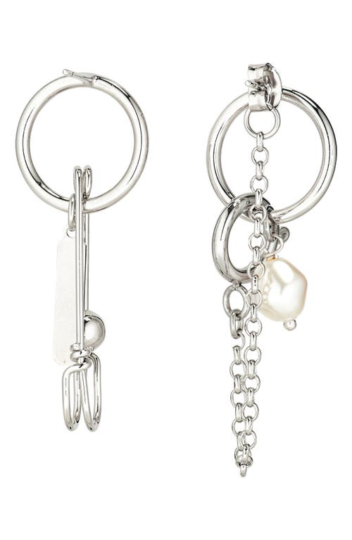 Justine Clenquet Tori Mismatched Frontal Hoop Earrings In Metallic
