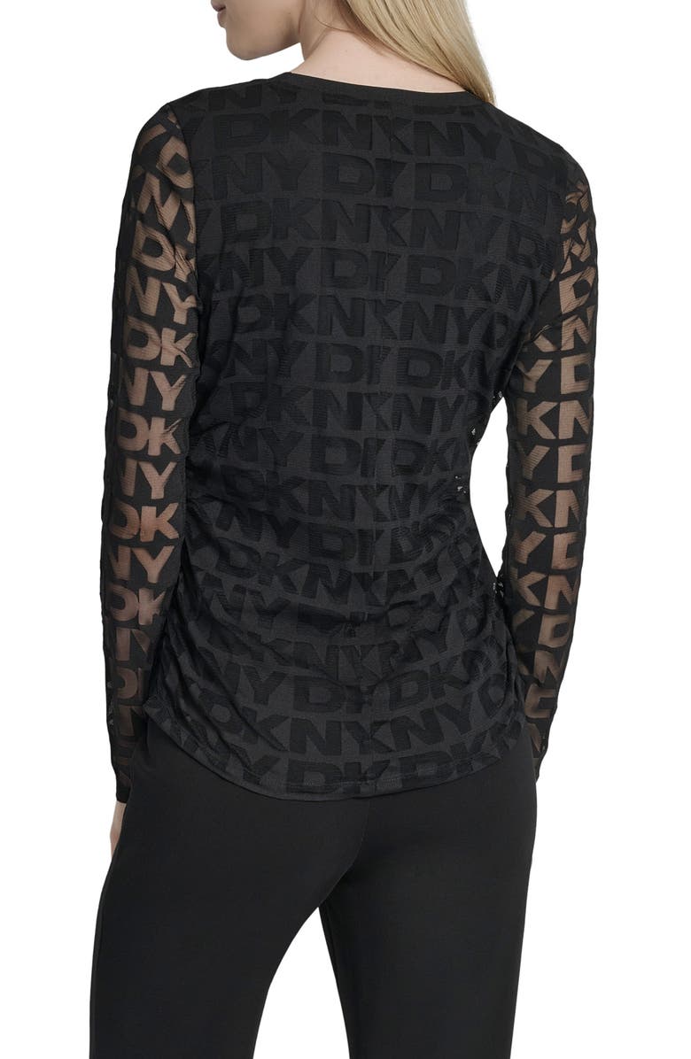 DKNY Logo Monogram Long Sleeve Shirt, Alternate, color, 