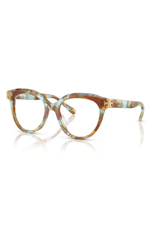 Tory Burch 51mm Phantos Optical Glasses In Blue Tortoise