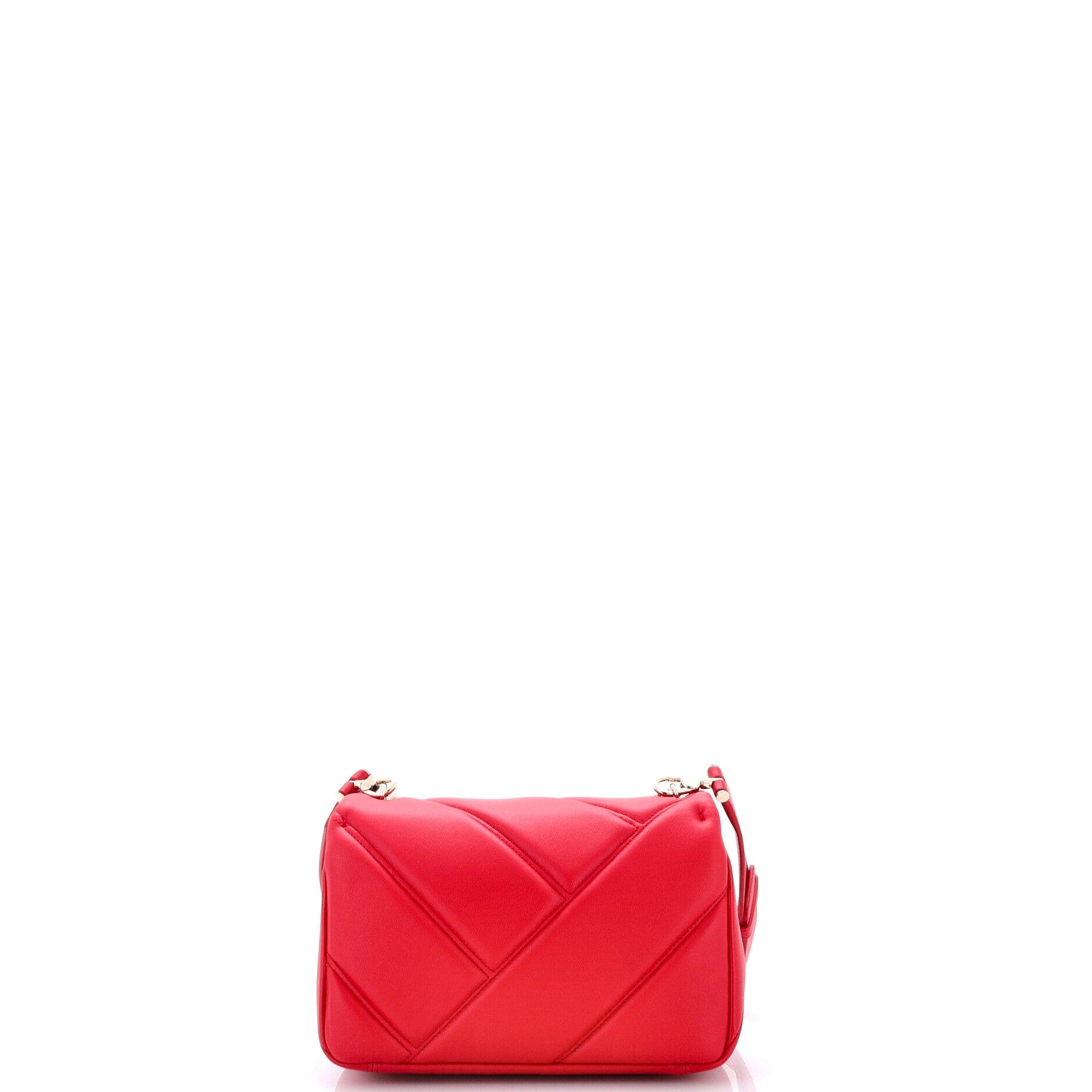 Serpenti Cabochon Messenger Bag Diagonal Quilted Leather Small, Alternate, color, Red