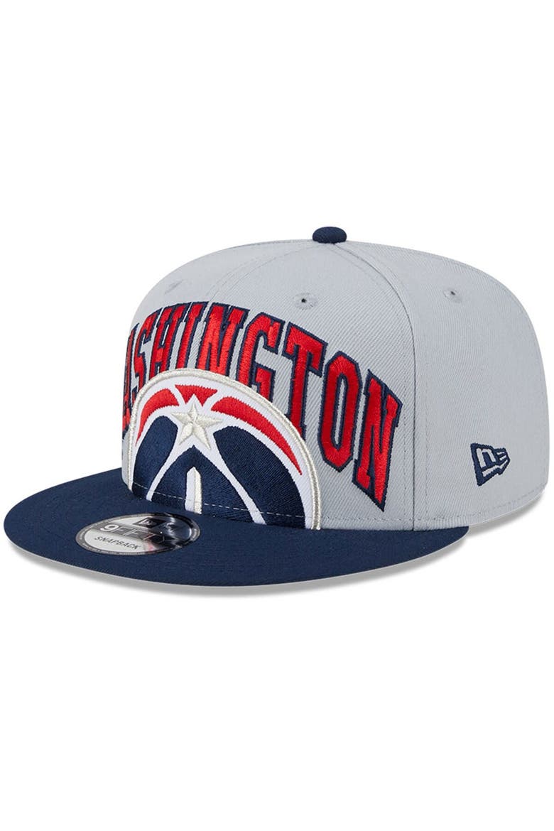 Men's New Era Gray/Navy Washington Wizards Tip-Off Two-Tone 9FIFTY Snapback Hat, Main, color, Gray