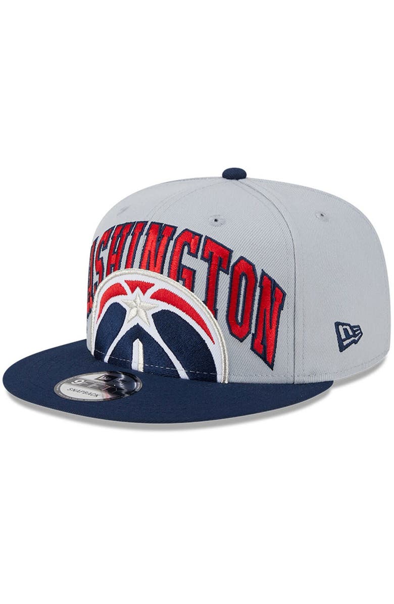 New Era Men's New Era Gray/Navy Washington Wizards Tip-Off Two-Tone 9FIFTY Snapback Hat, Main, color, Gray