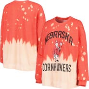 GAMEDAY COUTURE Women's Gameday Couture Scarlet Nebraska Huskers Twice As Nice Faded Dip-Dye Pullover Sweatshirt