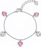 Lily Nily Kids' Cubic Zirconia Heart Charm Bracelet