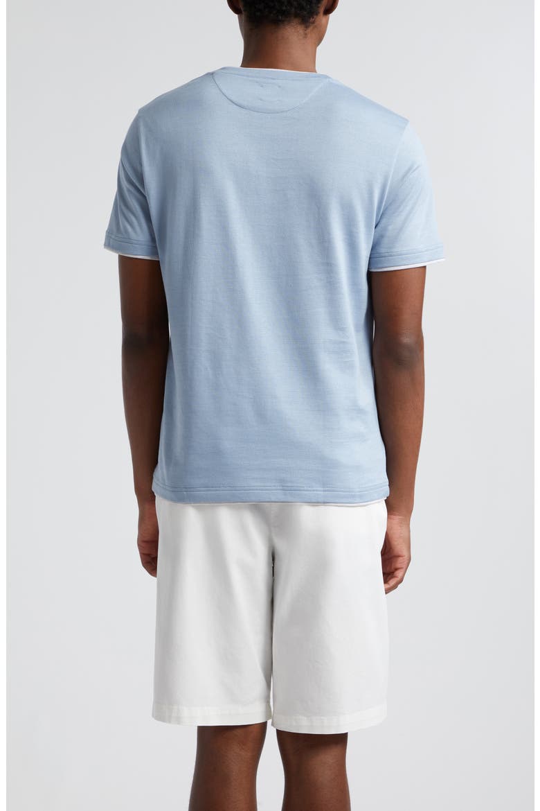 Cotton Crewneck T-Shirt, Alternate, color, BABY BLUE AND LIGHT GRAY