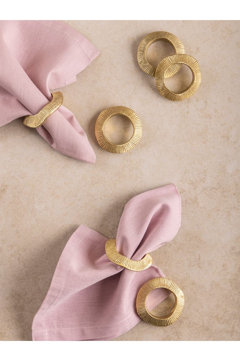 Tuscany Napkin Rings, Alternate, color, Gold