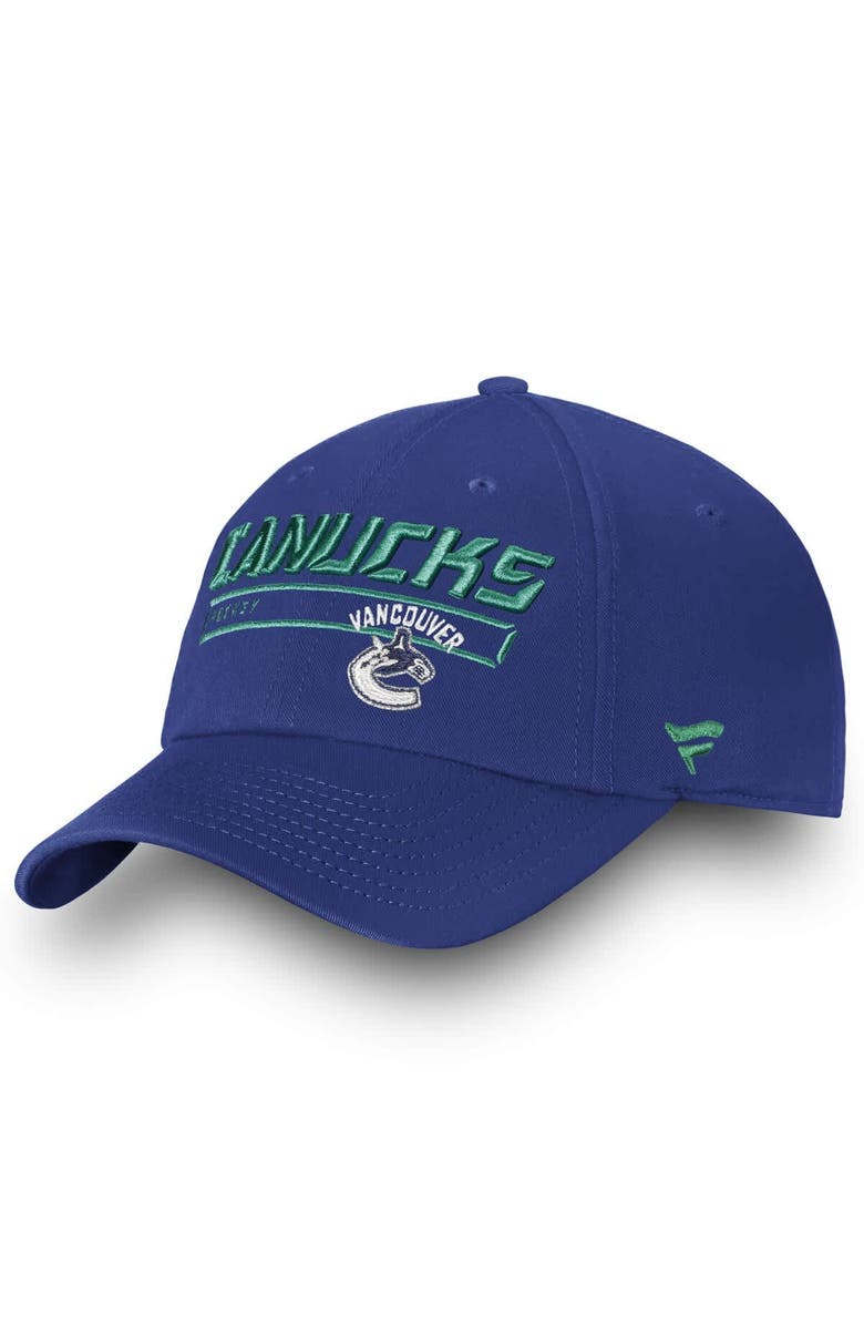 FANATICS Men's Fanatics Blue Vancouver Canucks Team Authentic Pro Rinkside Fundamental Adjustable Hat, Main, color, Blue